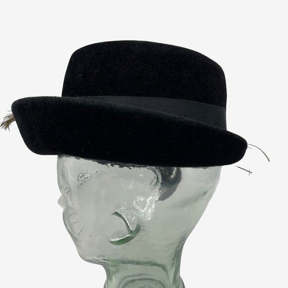 Peachbloom Velour Union Made Swagger Black with Vintage Hat Box - Picture 7 of 16